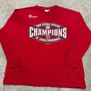 Vintage 2000 St. Louis Cardinals Central Division Champions Red Long Sleeve XL